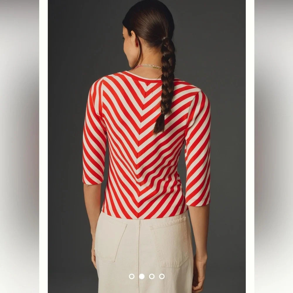 ANTHROPOLOGIE MAEVE FRONT-ZIP SCOOP-NECK BLOUSE TOP
